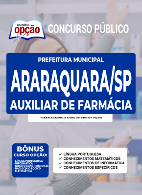 Apostila Prefeitura de Araraquara - SP - Auxiliar de Farmácia