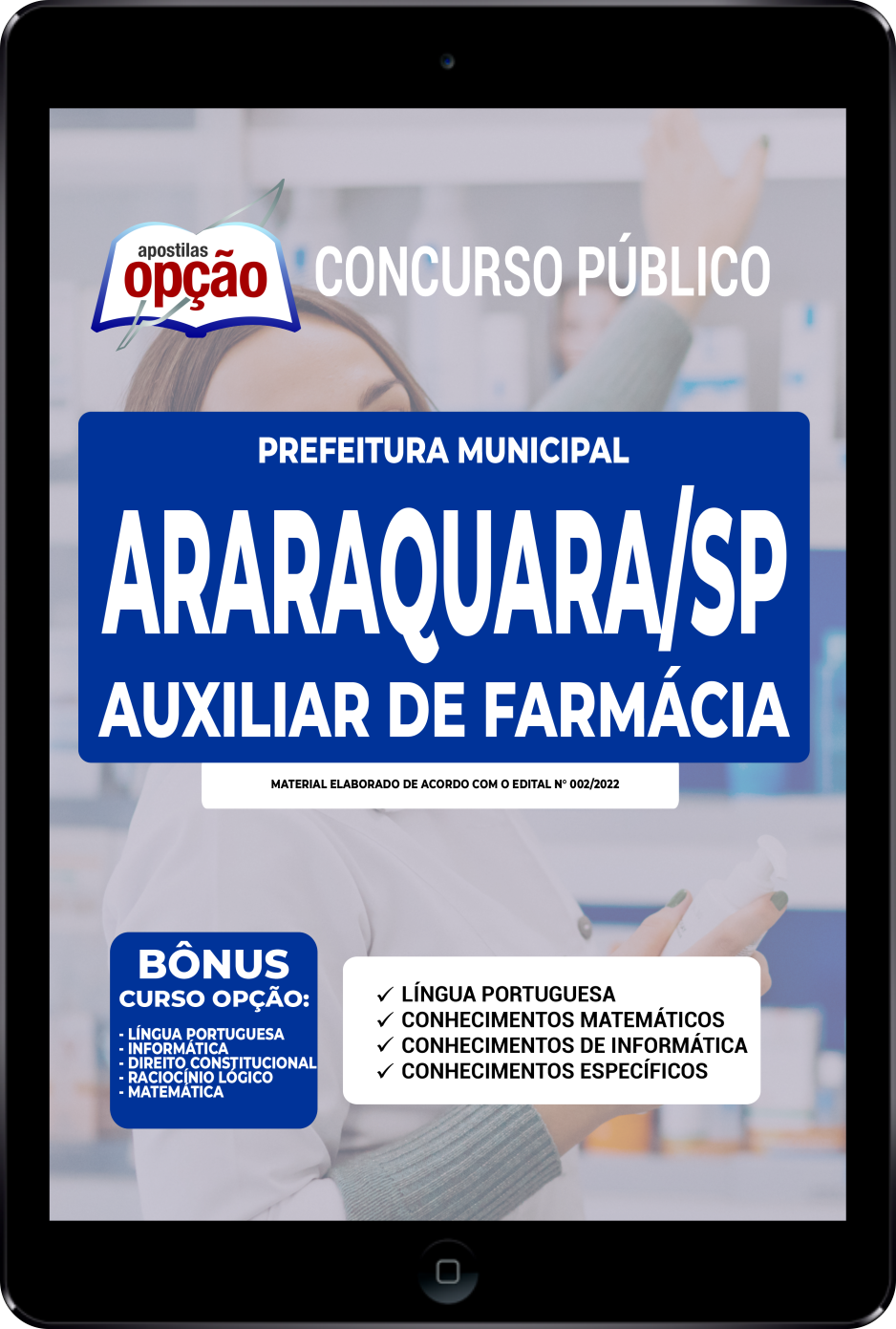 Apostila Prefeitura de Araraquara - SP PDF - Auxiliar de Farmácia 2022