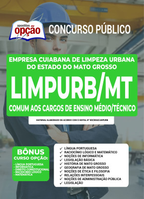 Apostila Limpurb Cuiabá - MT - Comum aos Cargos de Ensino Médio/Técnico