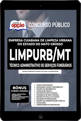 Apostila Limpurb Cuiabá - MT em PDF - Técnico Administrativo de Serviços Funerários