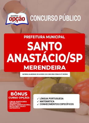 Apostila Prefeitura de Santo Anastácio - SP - Merendeira