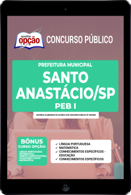 Apostila Prefeitura de Santo Anastácio - SP em PDF - PEB I