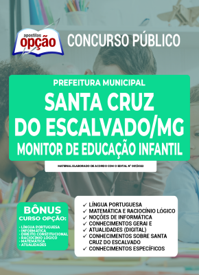 Apostila Prefeitura de Santa Cruz do Escalvado - MG - Monitor Educação Infantil