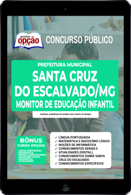 Apostila Prefeitura de Santa Cruz do Escalvado - MG em PDF - Monitor Educação Infantil
