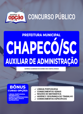Apostila Prefeitura de Chapecó - SC - Auxiliar de Administração