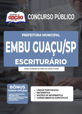 Apostila Prefeitura de Embu Guaçu - SP - Escriturário