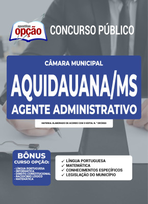 Apostila Câmara de Aquidauana - MS - Agente Administrativo