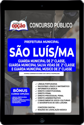 Apostila Prefeitura de São Luís - MA em PDF - Guarda Municipal 2ª de Classe, Guarda Municipal Salva Vidas de 2ª Classe e Guarda Municipal Músico de 2º Classe