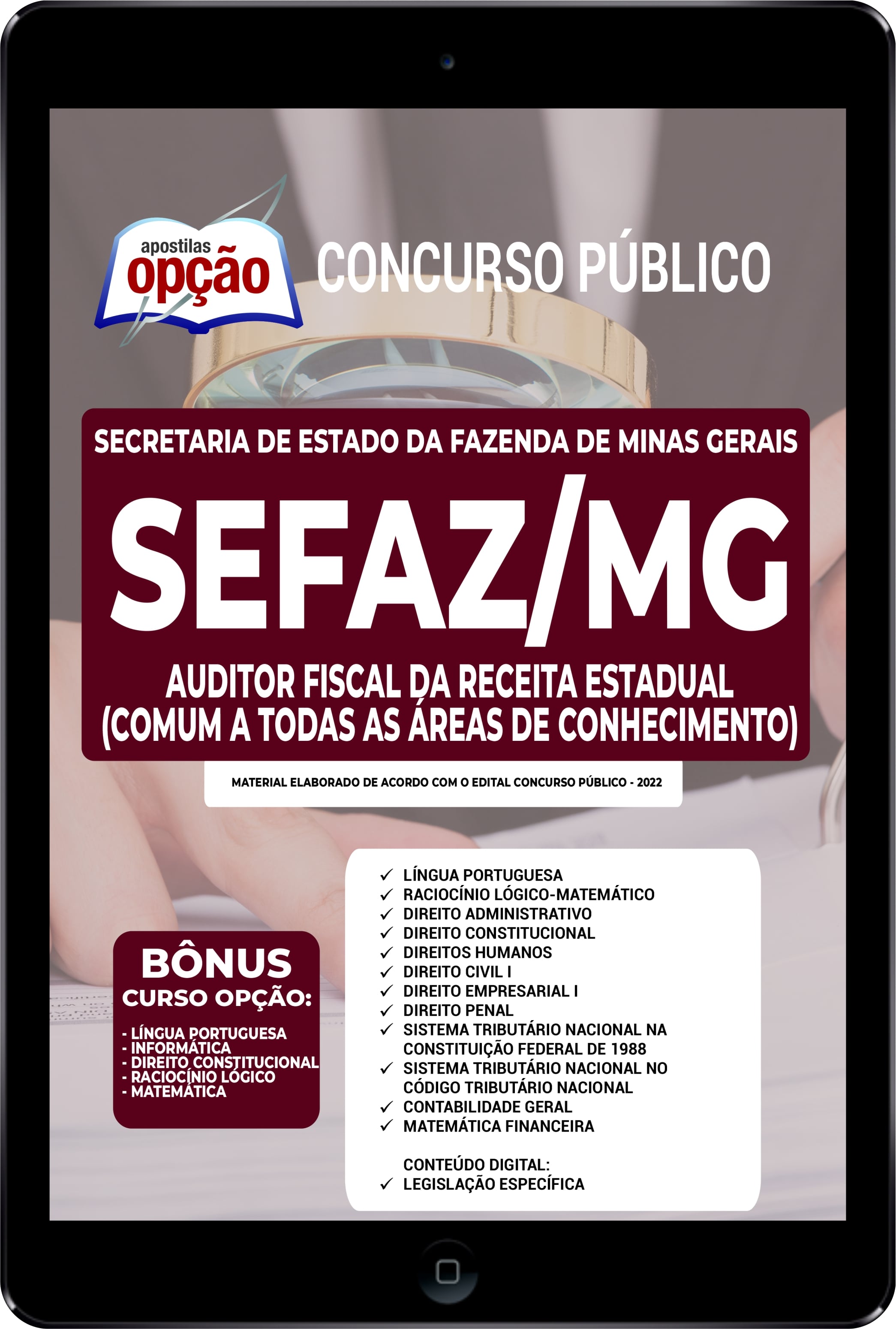 Apostila SEFAZ-MG PDF - Auditor Fiscal da Receita Estadual 2022