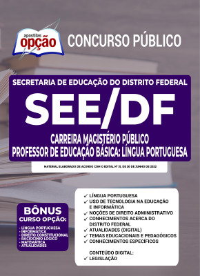 Apostila SEE-DF - Carreira Magistério Público - Professor de Educação Básica: Língua Portuguesa
