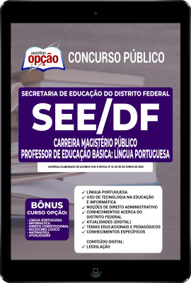 Apostila SEE-DF em PDF - Carreira Magistério Público - Professor de Educação Básica: Língua Portuguesa