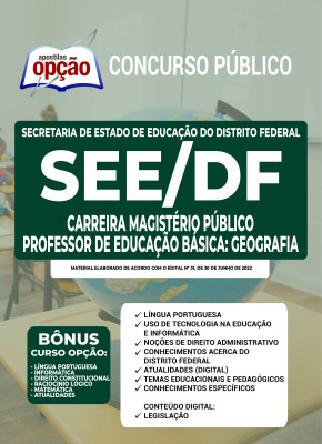 Apostila SEE-DF - Carreira Magistério Público - Professor de Educação Básica: Geografia