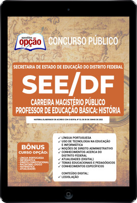Apostila SEE-DF em PDF - Carreira Magistério Público - Professor de Educação Básica: História