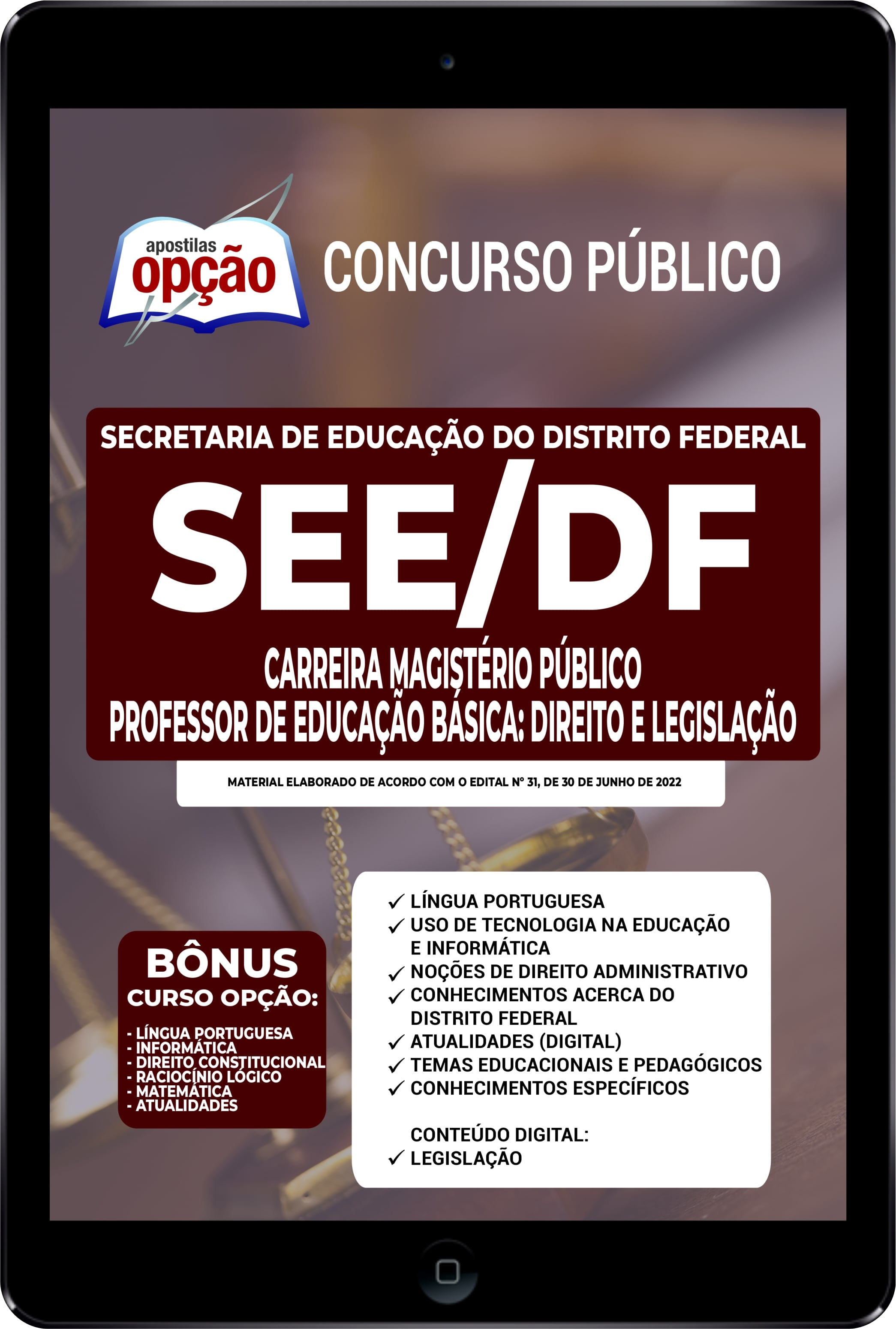 Apostila SEE-DF PDF Gestor em Pol Púb e Gestão Ed - Direito e Leg 2022