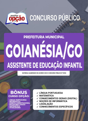 Apostila Prefeitura de Goianésia - GO - Assistente de Educação Infantil