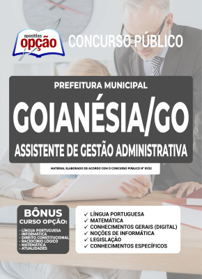 Apostila Prefeitura de Goianésia - GO - Assistente de Gestão Administrativa