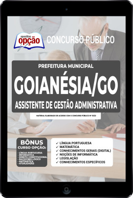 Apostila Prefeitura de Goianésia - GO em PDF - Assistente de Gestão Administrativa