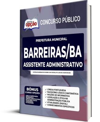 Apostila Prefeitura de Barreiras - BA - Assistente Administrativo