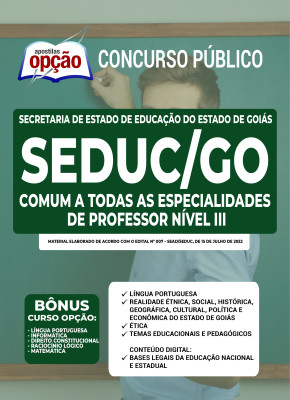 Apostila SEDUC-GO - Comum a Todas as Especialidades de Professor Nível III