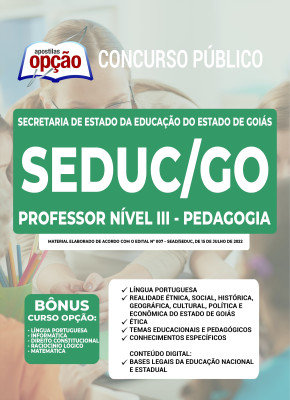 Apostila SEDUC-GO - Professor Nível III - Pedagogia
