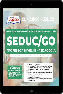 Apostila SEDUC-GO em PDF - Professor Nível III - Pedagogia