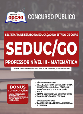 Apostila SEDUC-GO - Professor Nível III - Matemática