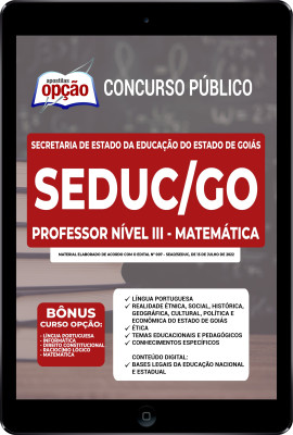 Apostila SEDUC-GO em PDF - Professor Nível III - Matemática