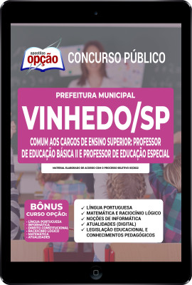 Apostila Prefeitura de Vinhedo - SP em PDF - Comum aos Cargos de Ensino Superior