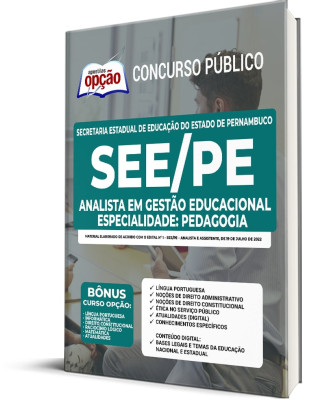 Apostila SEE-PE - Analista em Gestão Educacional - Especialidade: Pedagogia