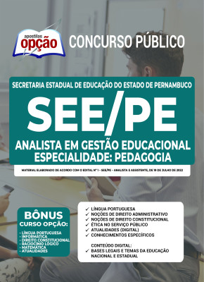 Apostila SEE-PE - Analista em Gestão Educacional - Especialidade: Pedagogia