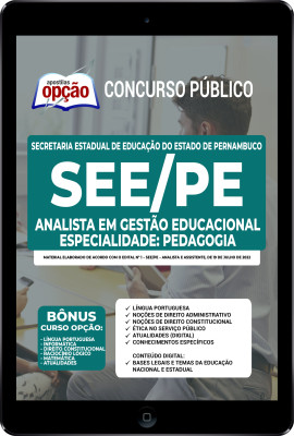 Apostila SEE-PE em PDF - Analista em Gestão Educacional - Especialidade: Pedagogia