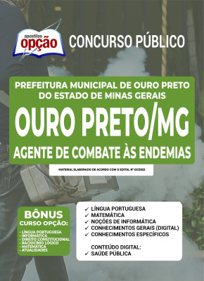 Apostila Prefeitura de Ouro Preto - MG - Agente de Combate às Endemias (ACE)