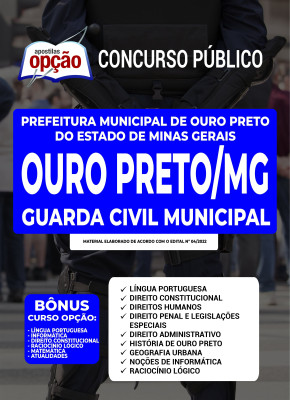 Apostila Prefeitura de Ouro Preto - MG - Guarda Civil Municipal