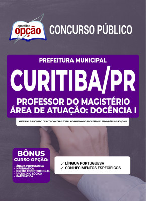 Apostila Prefeitura de Curitiba - PR - Profissional do Magistério - Área de Atuação: Docência I