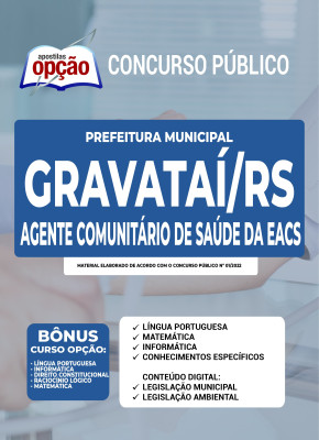 Apostila Prefeitura de Gravataí - RS - Agente Comunitário de Saúde da EACS