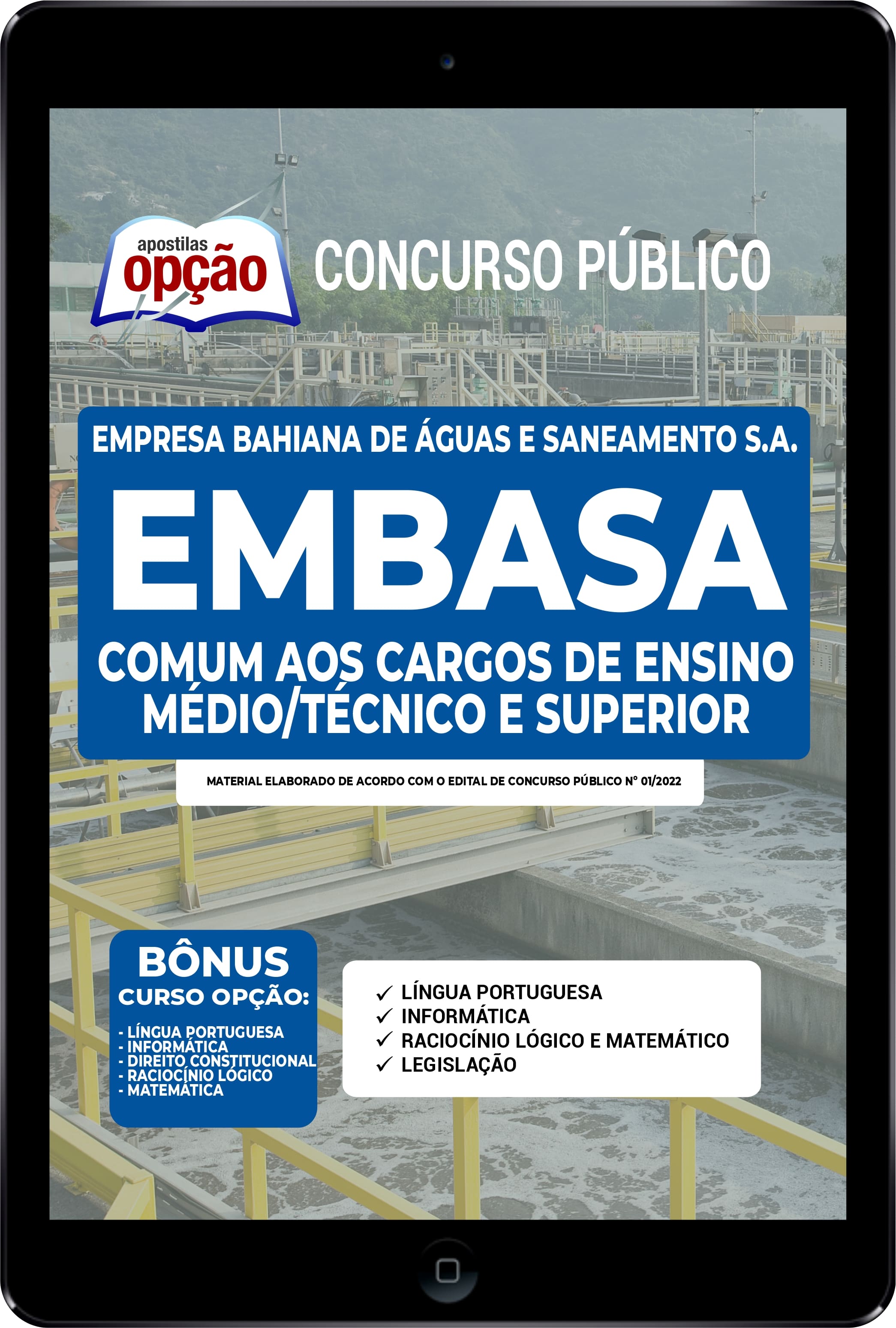 Apostila EMBASA 2022 em PDF- Cargos de Ensino Médio/Técnico e Superior