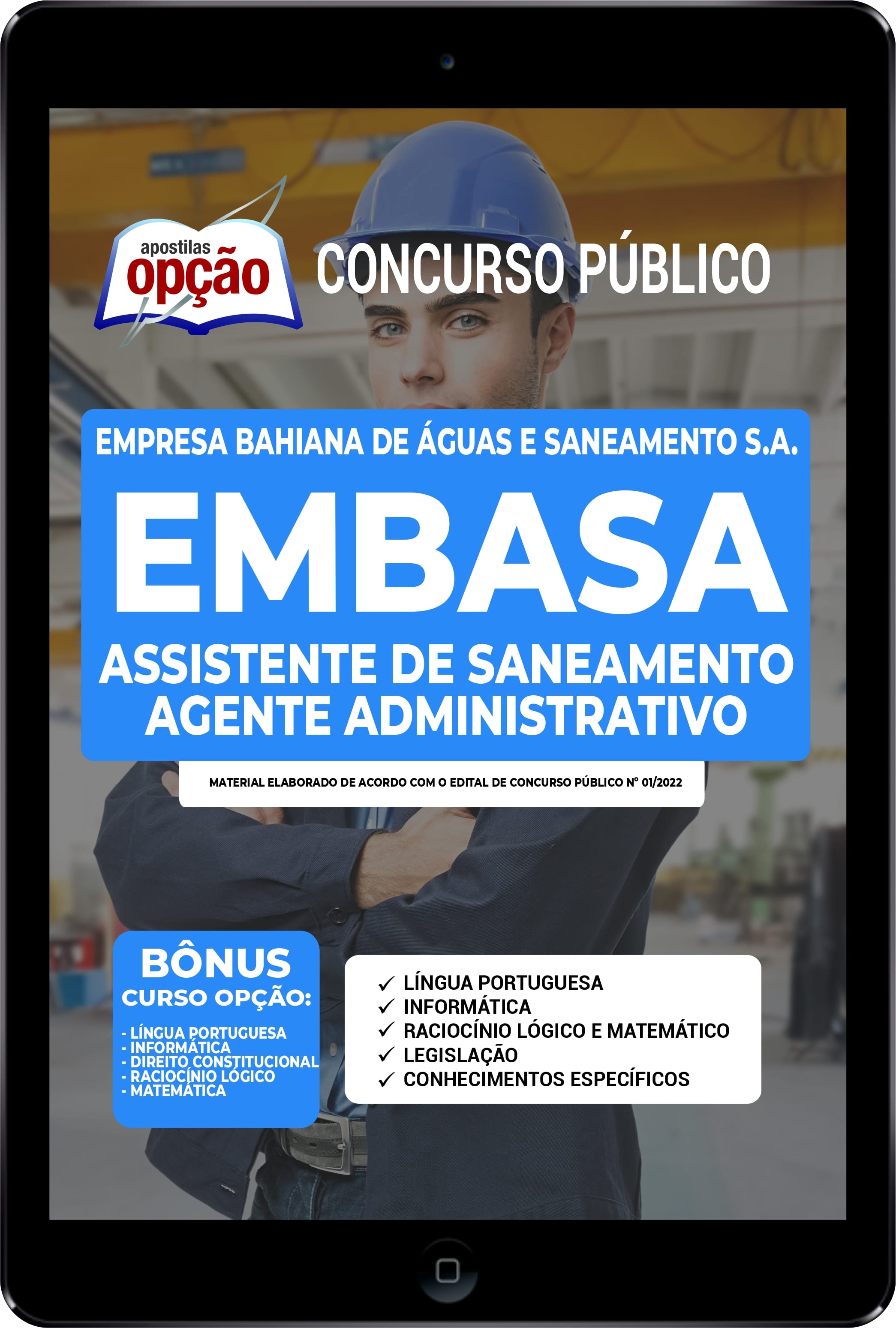 Apostila EMBASA 2022 em PDF Assistente de Saneamento - Agente Adm