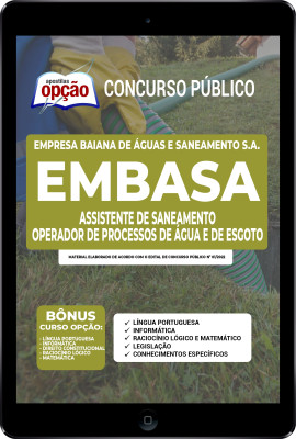 Apostila EMBASA em PDF - Assistente de Saneamento - Operador de Processos de Água e de Esgoto