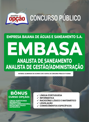 Apostila EMBASA - Analista de Saneamento - Analista de Gestão/Administração