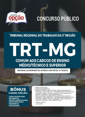 Apostila TRT-MG - Comum aos Cargos de Ensino Médio/Técnico e Superior