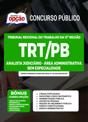 Apostila TRT-PB - Analista Judiciário - Área Administrativa - Sem Especialidade