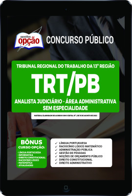 Apostila TRT-PB em PDF - Analista Judiciário - Área Administrativa - Sem Especialidade