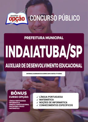 Apostila Prefeitura de Indaiatuba - SP - Auxiliar de Desenvolvimento Educacional