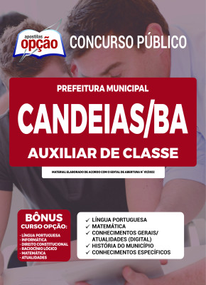 Apostila Prefeitura de Candeias - BA - Auxiliar de Classe