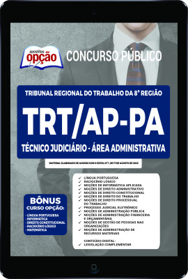 Apostila TRT-AP-PA em PDF - Técnico Judiciário - Área: Administrativa