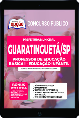 Apostila Prefeitura de Guaratinguetá - SP em PDF - Professor de Educação Básica I - Educação Infantil