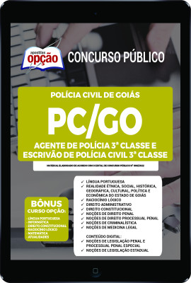 Apostila PC-GO em PDF - Agente de Polícia Civil 3ª Classe e Escrivão de Polícia Civil 3ª Classe
