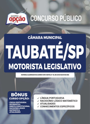 Apostila Câmara de Taubaté - SP - Motorista Legislativo