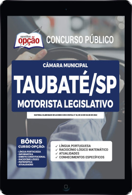 Apostila Câmara de Taubaté - SP em PDF - Motorista Legislativo
