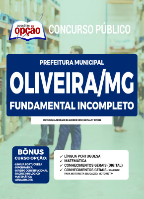 Apostila Prefeitura de Oliveira - MG - Fundamental Incompleto